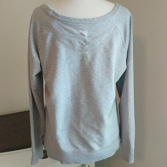 Last chance! Puma gray thin sweatshirt with scoop-neck - Picture 5 of 8